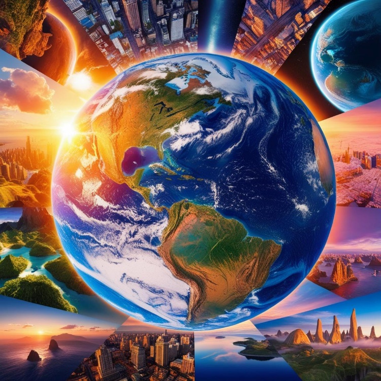 A collage of different images of earth

Description automatically generated